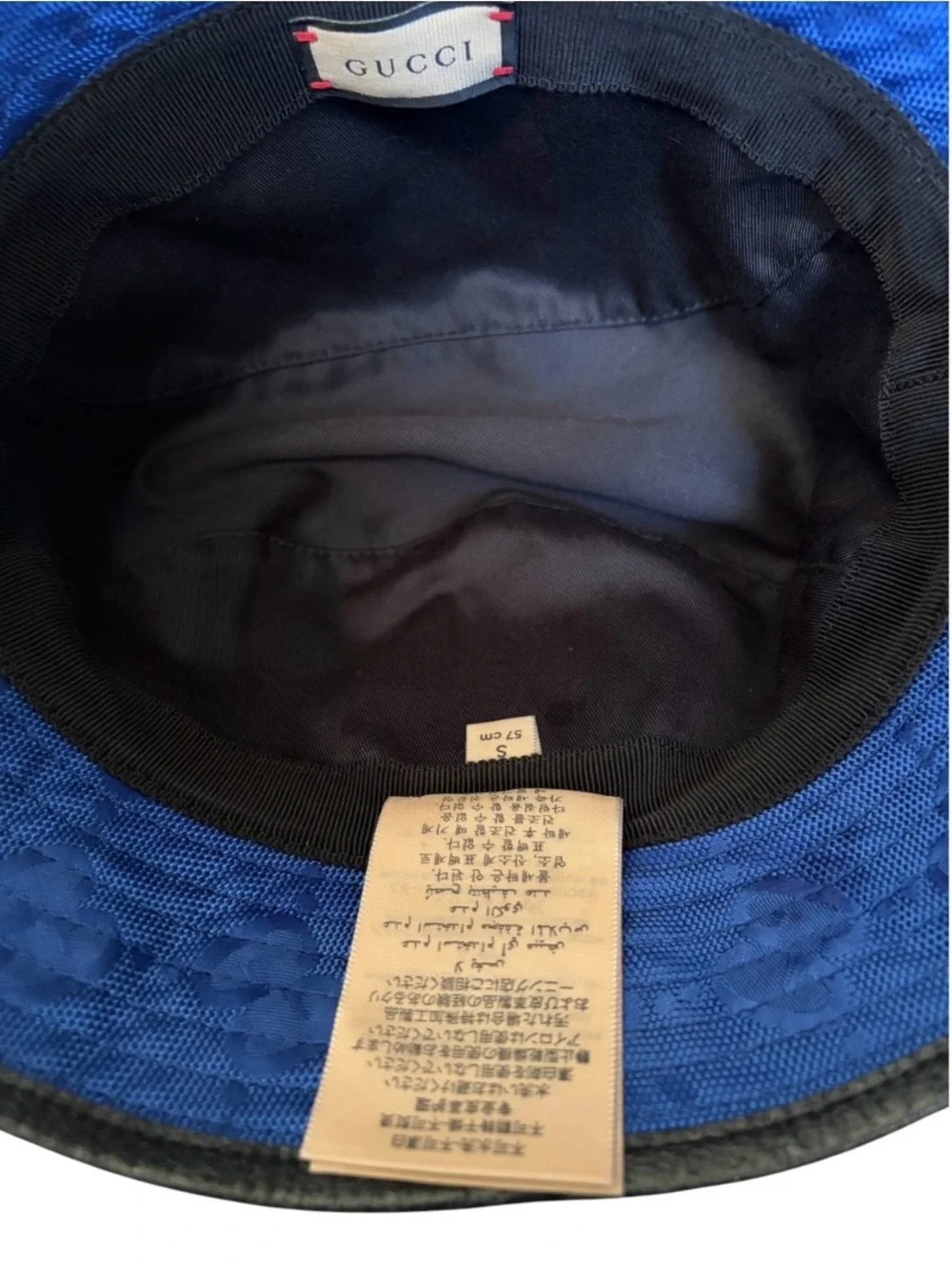 Gucci Blue GG Monogram Bucket Hat size small